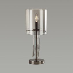 Настольная лампа ODEON LIGHT EXCLUSIVE 4890/1T Nicole E14 40W черный хром/дымчатый/прозрачный классический