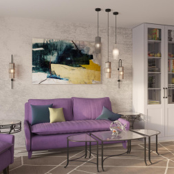 Подвес ODEON LIGHT 5017/1 Pimpa модерн черный/белый матовый/металл/стекло 40W