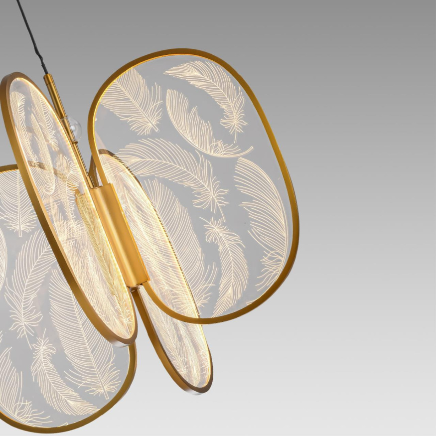 Подвесной светильник ODEON LIGHT EXCLUSIVE 6664/53L PIUMA модерн античная бронза 53W