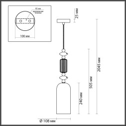 Подвес ODEON LIGHT EXCLUSIVE 4861/1A CANDY E14 1*40W золото/разноцветный классический