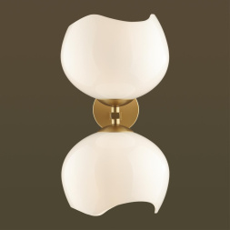 Настенный светильник ODEON LIGHT EXCLUSIVE 4873/2W WATERLILY E14 2x40W золотой/белый/стекло модерн