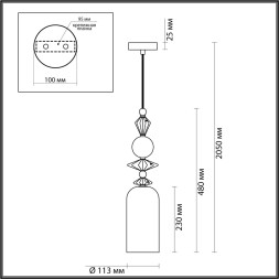 Подвесной светильник Bizet 4855/1 Odeon Light E14 Классический