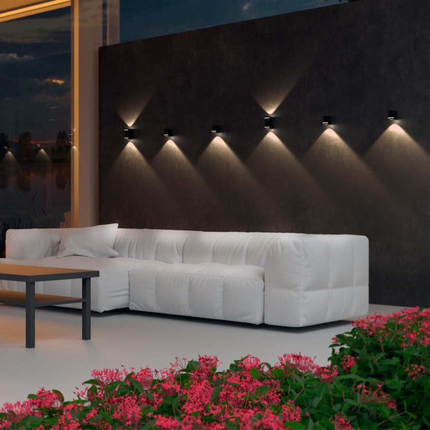 Светильник ландшафтный настенный NOVOTECH 370838 LANDSCAPE хай-тек черный 15W