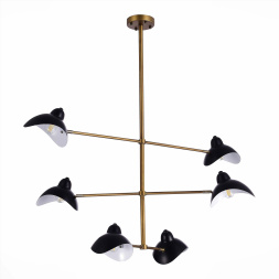 SL1801.303.06 Люстра потолочная ST-Luce Античная бронза/Черный E14 6*60W MINNE ST LUCE