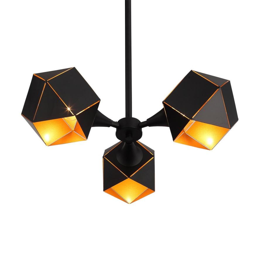 SL258.402.03 Люстра потолочная ST-Luce Черный/Черный, Золото E14 3*40W ENIGMA ST LUCE