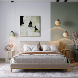 Подвес ODEON LIGHT 4992/1A KRESSA модерн светло-зеленый/золотой/металл/экокожа 60W