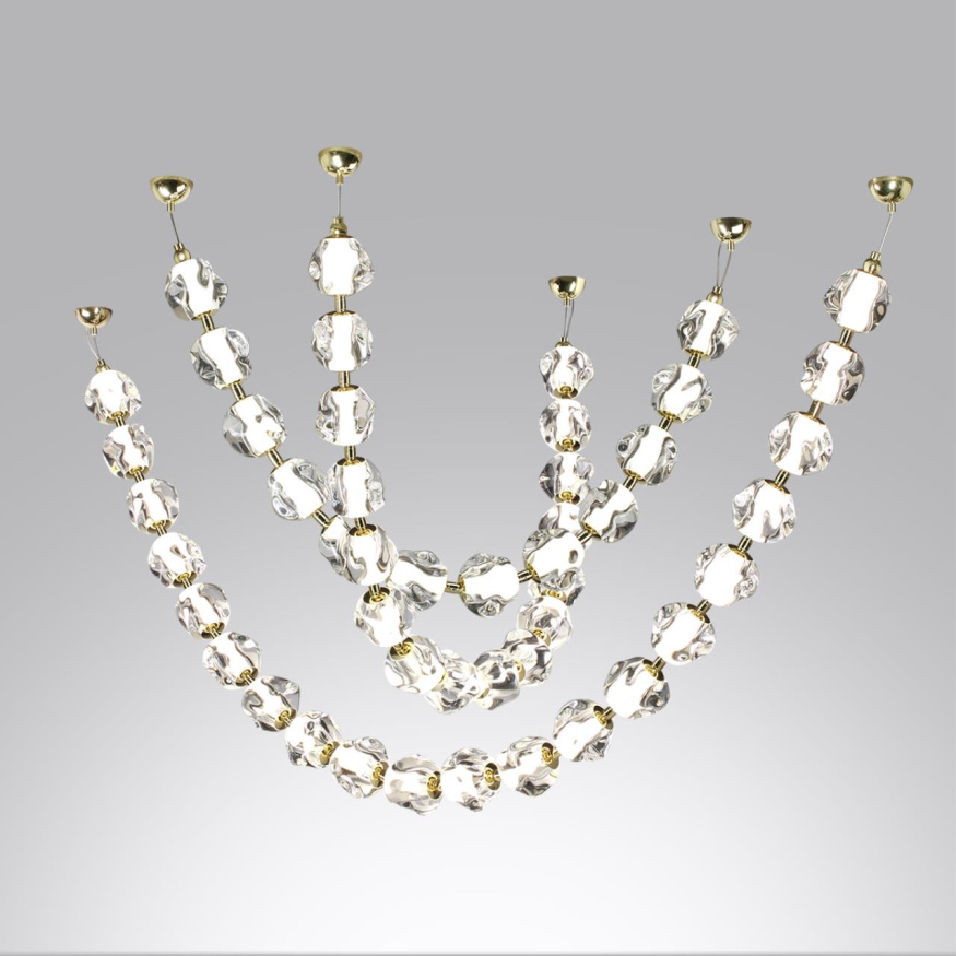 Подвес-бусы ODEON LIGHT 5085/64L JEMSTONE модерн золото/прозрачный 64W