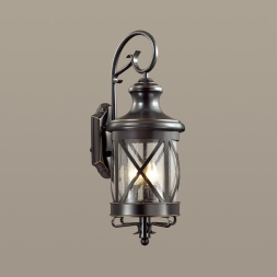 Уличный настенный светильник ODEON LIGHT 4045/3W SATION в классическом стиле черный/золотая патина 3x60W