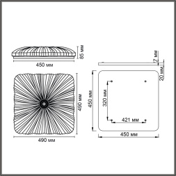Настенно-потолочный светильник SONEX 7730/72L FORTUNA современные белый/прозрачный 72W