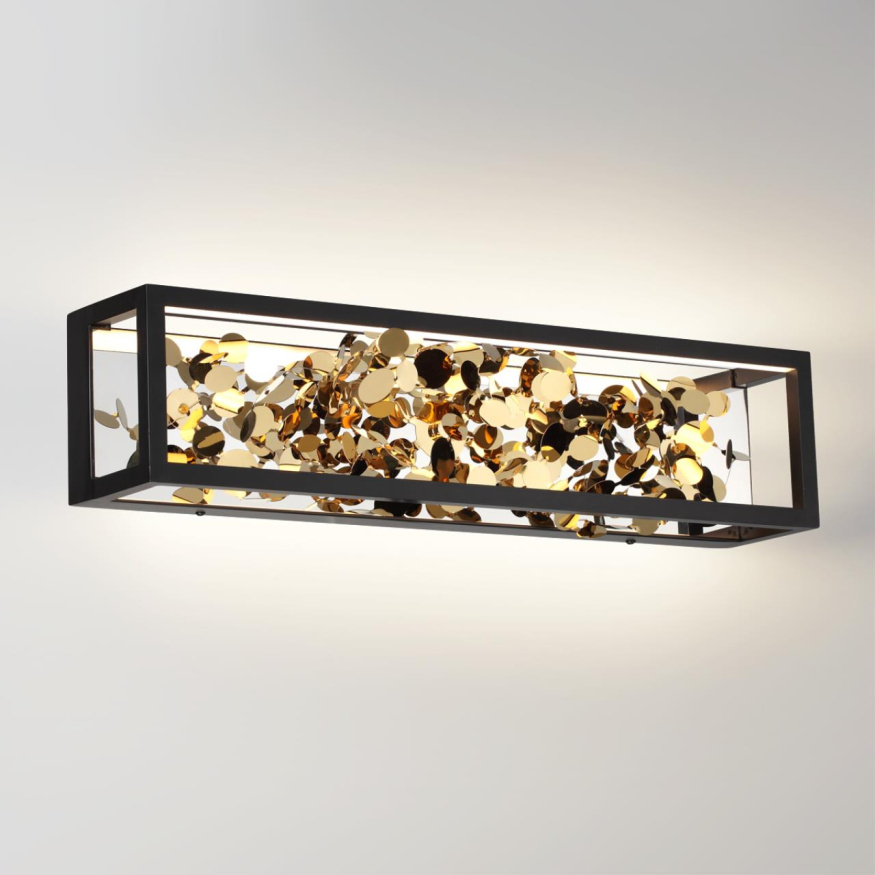 Настенный светильник ODEON LIGHT 5065/17WL BILD модерн матовый черный/золотой 17W