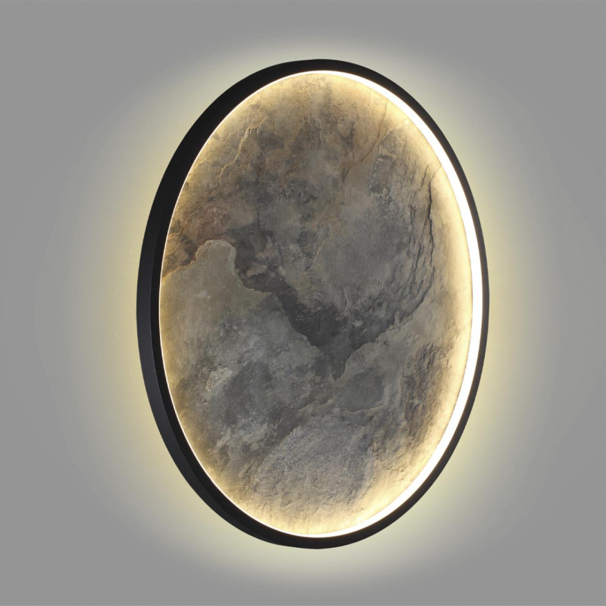 Настенно-потолочные ODEON LIGHT 5078/45L STOFLAKE модерн матовый черный/серо-бежевый 45W