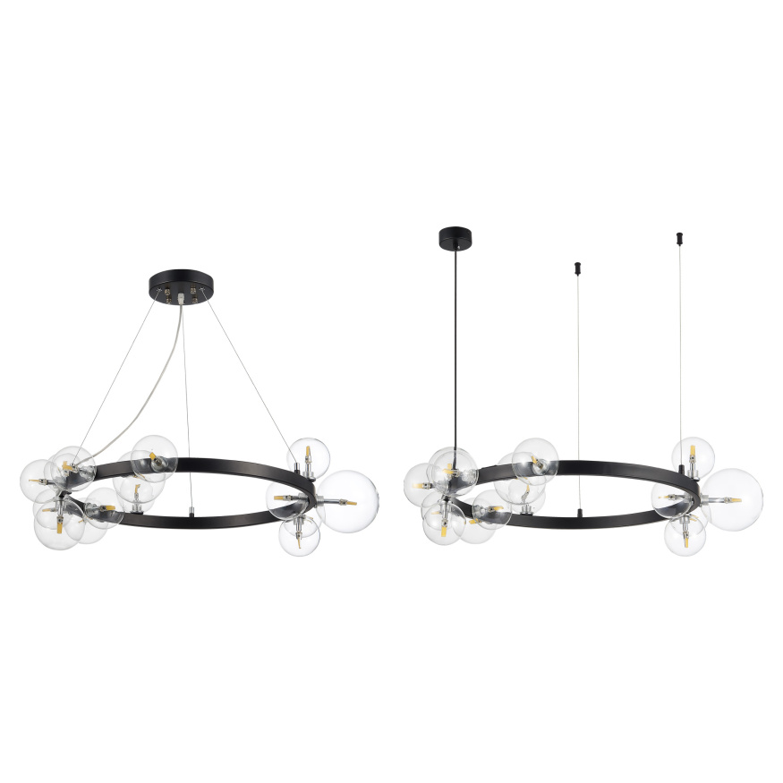 SL1165.403.15 Светильник подвесной ST-Luce Черный/Прозрачный G4 15*5W NECTON ST LUCE