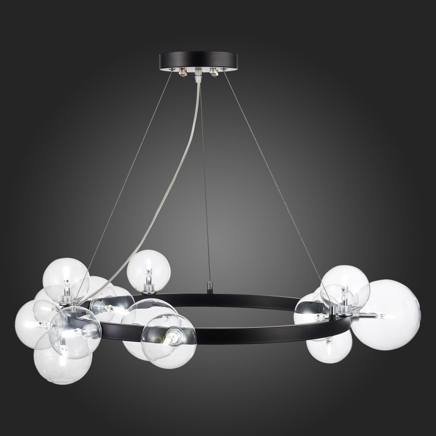 SL1165.403.15 Светильник подвесной ST-Luce Черный/Прозрачный G4 15*5W NECTON ST LUCE