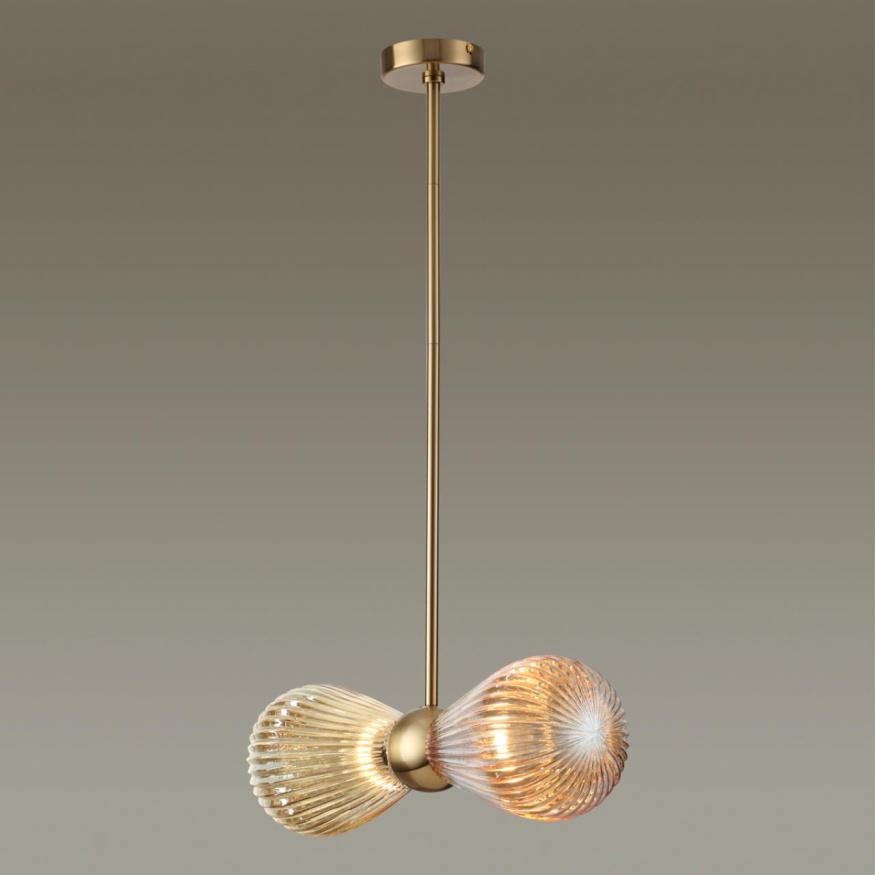 Подвес ODEON LIGHT EXCLUSIVE 5402/2 Elica модерн золотой/янтарный 40W