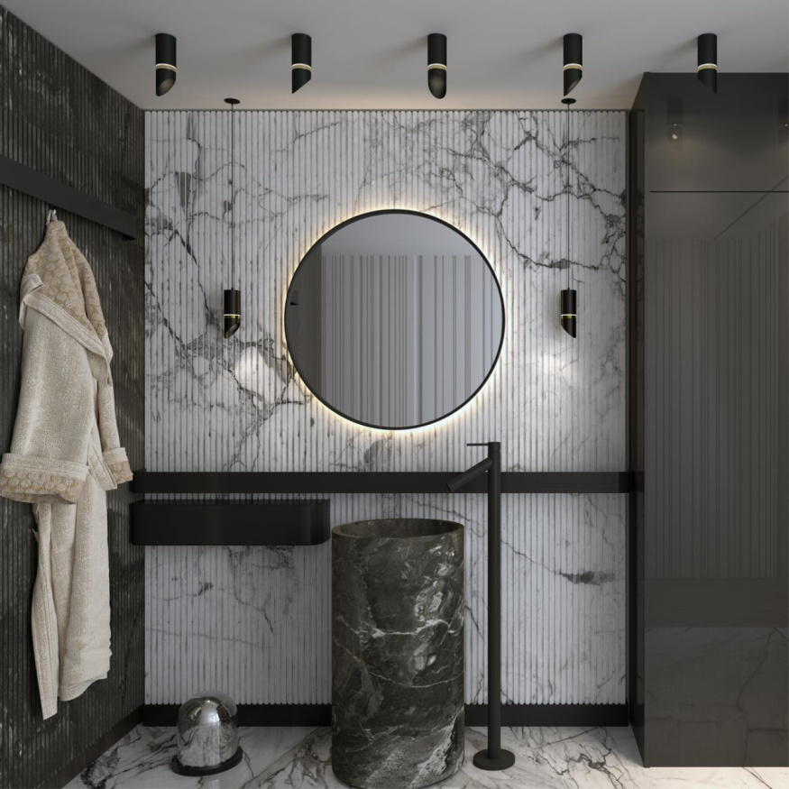 Светильник накладной влагозащищенный NOVOTECH 370905 DELTA модерн черный/золото 9Вт