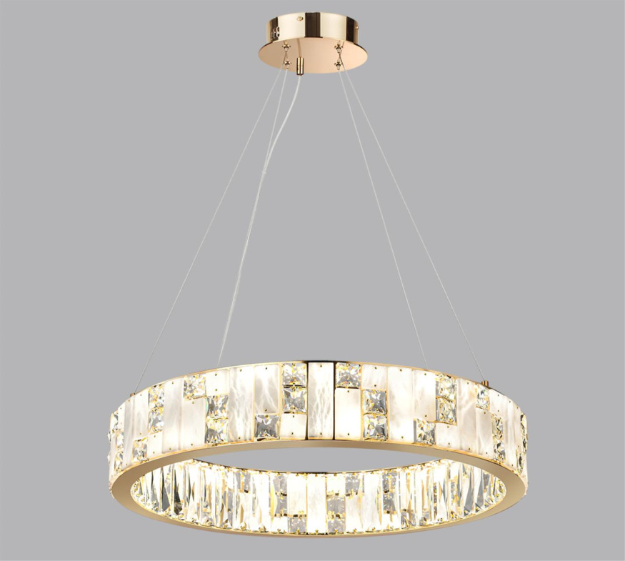 Люстра ODEON LIGHT 5072/80L CROSSA модерн золото/прозрачный/белый 80W