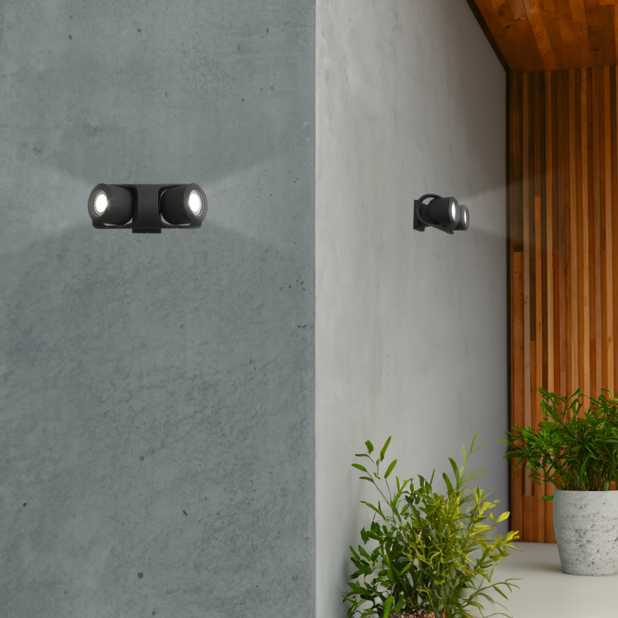 SL093.401.01 Светильник уличный настенный ST-Luce Черный/Черный, Прозрачный G5,3 1*3W ROUND ST LUCE