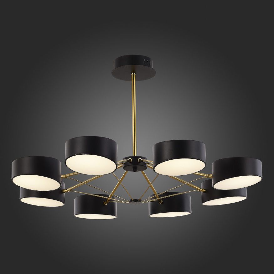 SLE6005-402-08 Светильник потолочный Черный, Золотистый/Черный LED 8*10W VALLE EVOLUCE