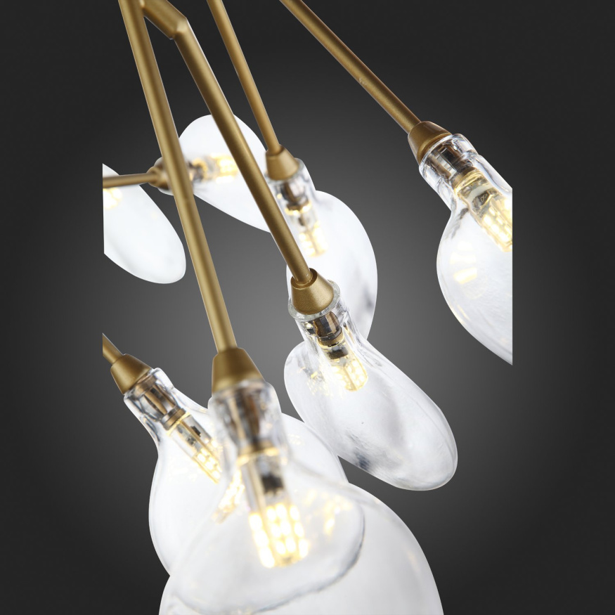 SL411.203.45 Люстра подвесная ST-Luce Золотистый/Прозрачный G4 45*1,5W RICCARDO ST LUCE