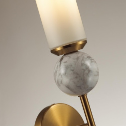 Настенный светильник ODEON LIGHT 4359/1W LOLLA неоклассика, минимализм, модерн под латунь/белый 40W