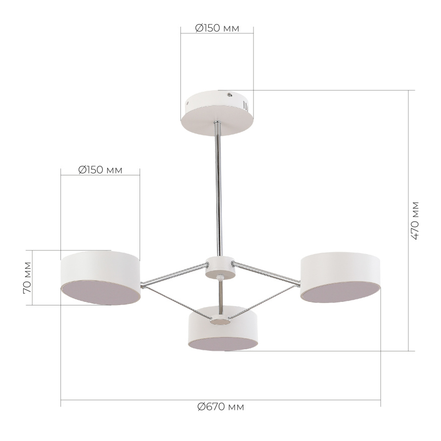 SLE6005-502-03 Светильник потолочный Белый, Хром/Белый LED 3*10W VALLE EVOLUCE