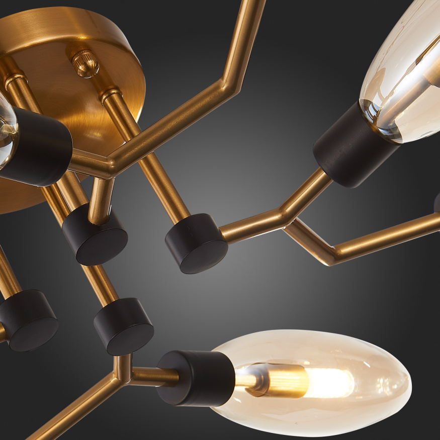 SL1174.302.08 Люстра потолочная ST-Luce Латунь/Коньячный G9 8*5W DESIMA ST LUCE