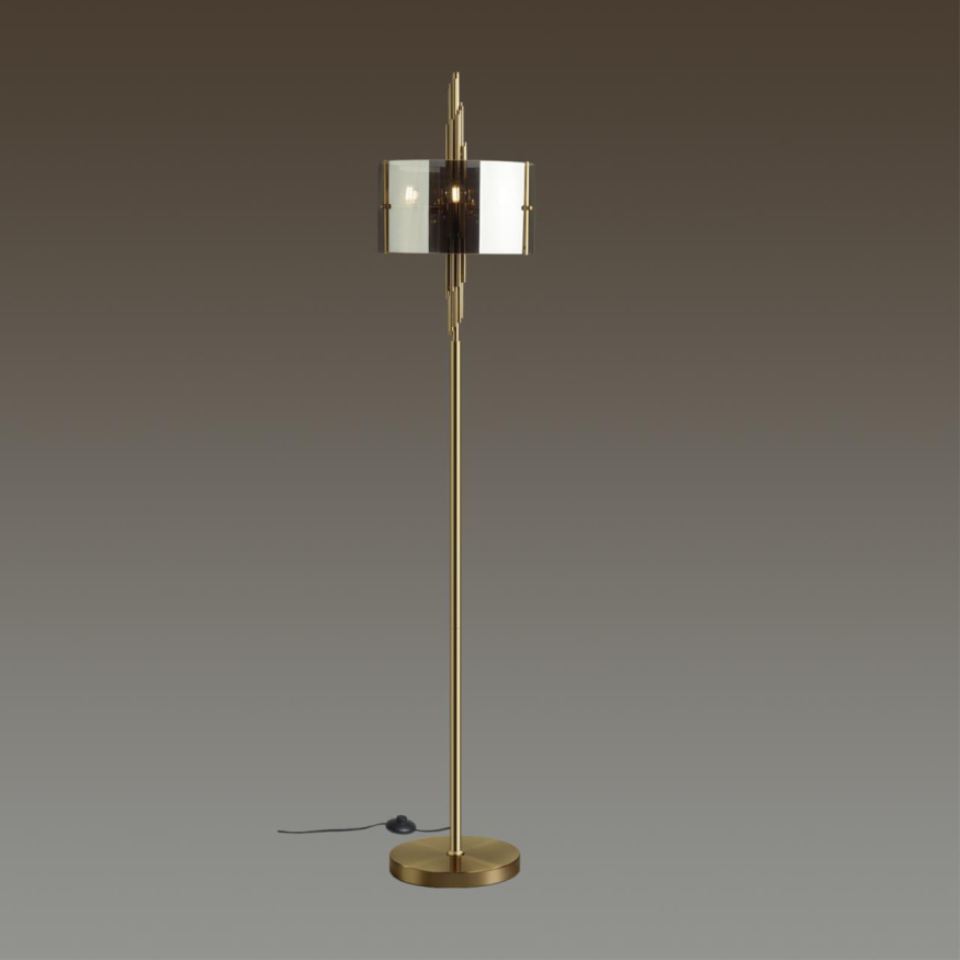 Торшер ODEON LIGHT EXCLUSIVE 4895/3F Margaret ар деко античная бронза/дымчатый 40W