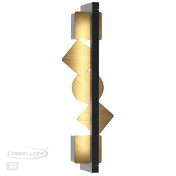 Настенный светильник ODEON LIGHT EXCLUSIVE 6691/7WL GEOS модерн черный/брашированная античная бронза 8Вт