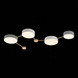 SLE600102-04 Светильник потолочный Золотистый, Светлое дерево/Белый, Серый LED 4*16,5W 4000K DOSSENA EVOLUCE