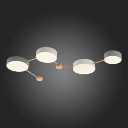 SLE600102-04 Светильник потолочный Золотистый, Светлое дерево/Белый, Серый LED 4*16,5W 4000K DOSSENA EVOLUCE
