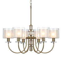 Люстра ODEON LIGHT 5088/6 SAGA неоклассика античная бронза/стекло/прозрачный/белый 40