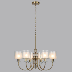 Люстра ODEON LIGHT 5088/6 SAGA неоклассика античная бронза/стекло/прозрачный/белый 40