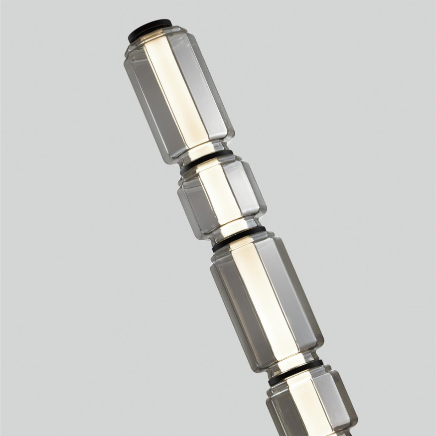 Торшер ODEON LIGHT EXCLUSIVE 5408/53FL JAM хай-тек черный/дымчатый 53W