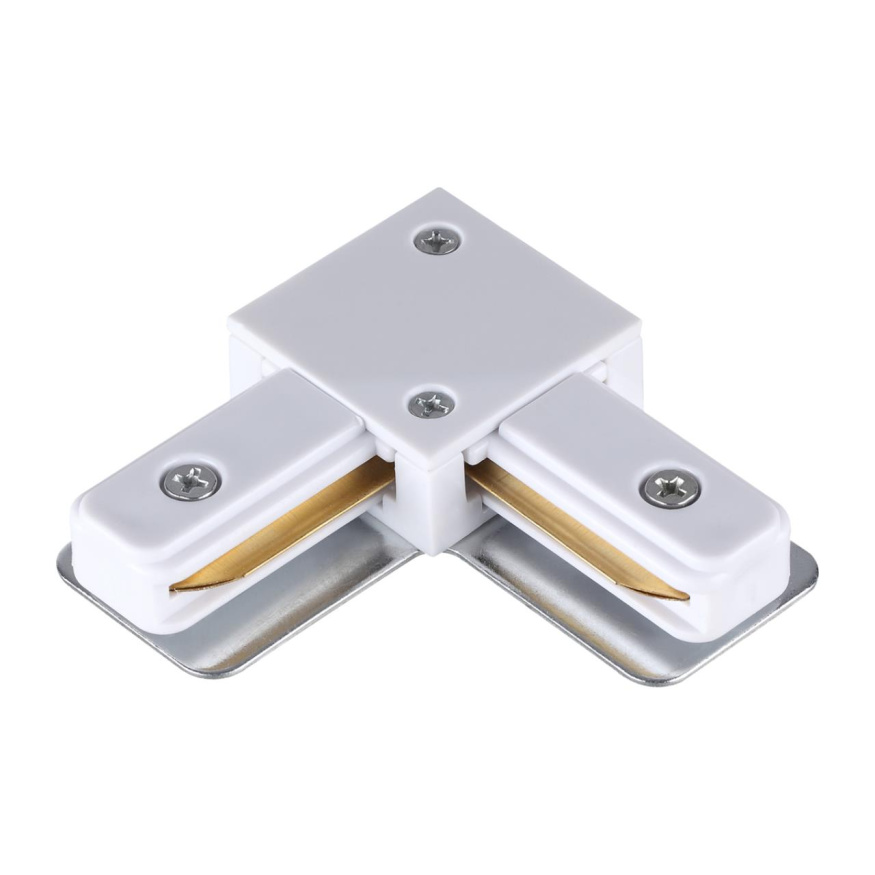 Соединитель с токопроводом &quot;L&quot; для однофазного двухжильного шинопровода NOVOTECH 135141 белый