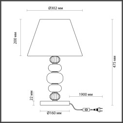 Настольная лампа ODEON LIGHT EXCLUSIVE 4896/1T Sochi E27 60W черный матовый/светло-серый/серый/молочный кантри