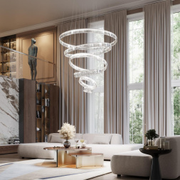 Люстра ODEON LIGHT 4930/260L Vekia модерн хром/прозрачный/металл/хрусталь 260W