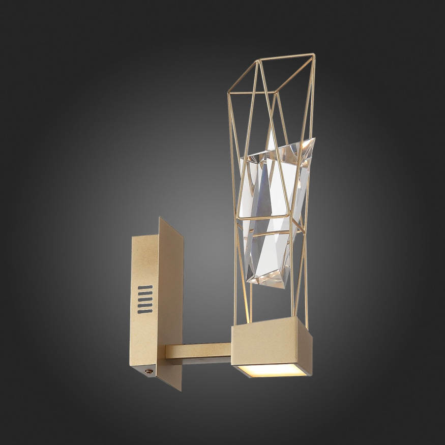 SL815.201.01 Бра ST-Luce Матовое золото/Матовое золото, Прозрачный LED 1*6W 4000K PROGETTO ST LUCE