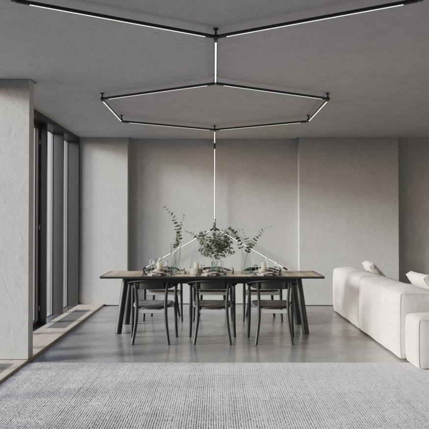 Светильник диммируемый со сменой цветовой температуры (пульт ДУ/ приложение Smart Life) NOVOTECH 359372 GLAT хай-тек черный 30W