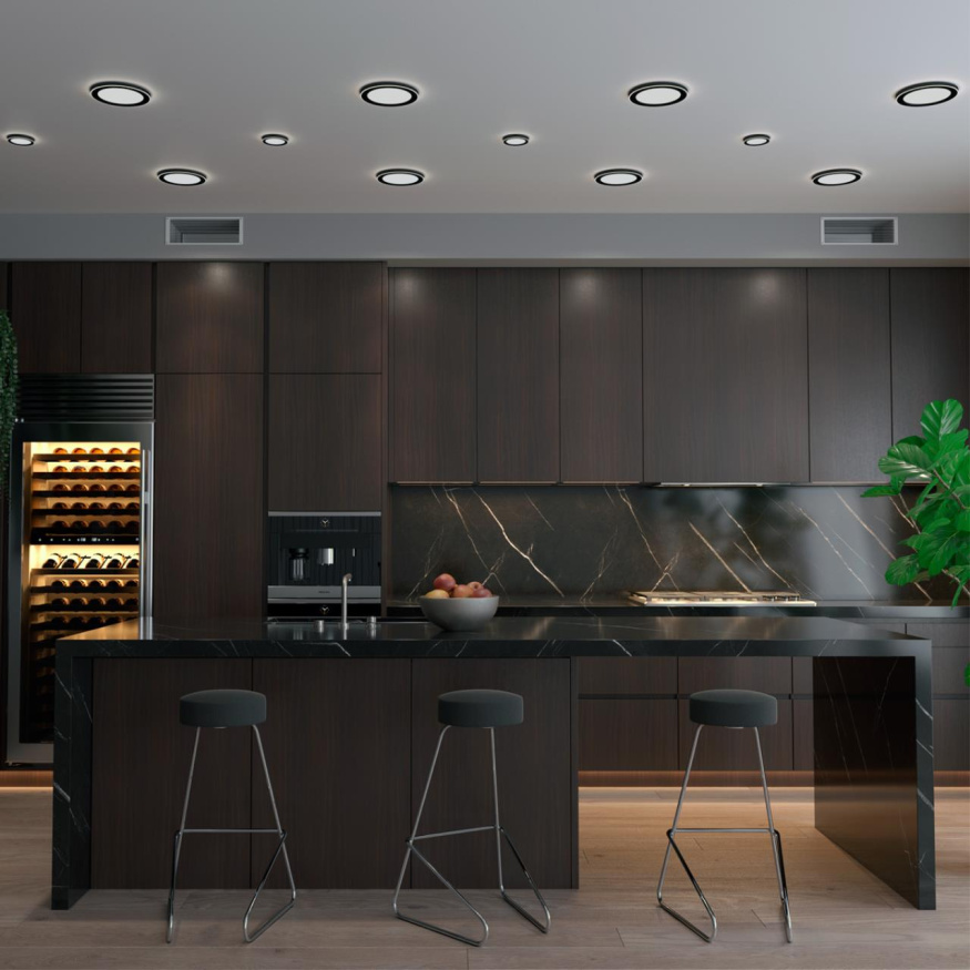 Светильник встраиваемый светодиодный (три сценария работы) NOVOTECH 359019 SPAN лофт, минимализм, хай-тек черный 6Вт+3Вт