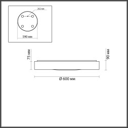 Настенно-потолочный светильник Lunor 4947/60CL Odeon Light LED 4000K Модерн