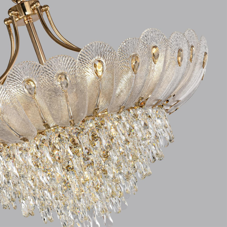 Люстра ODEON LIGHT 5048/16 PAROTI неоклассика золото/прозрачный/янтарный 16x40W