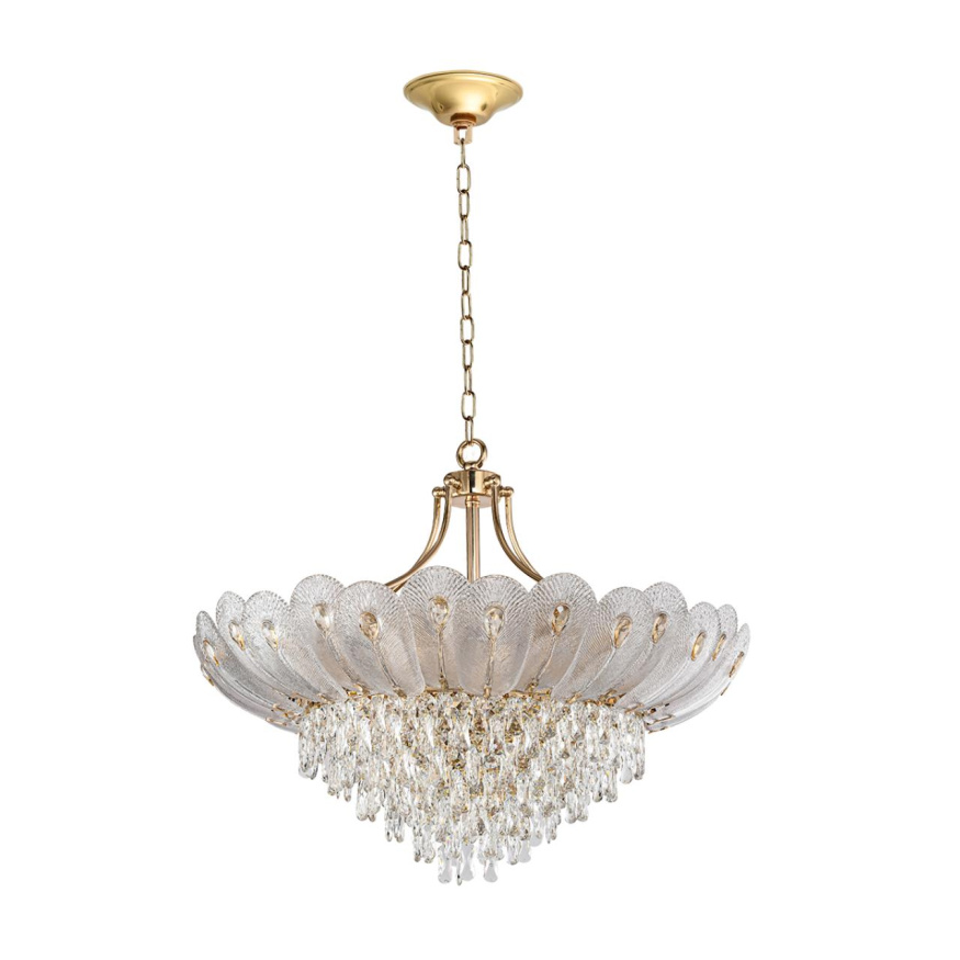 Люстра ODEON LIGHT 5048/16 PAROTI неоклассика золото/прозрачный/янтарный 16x40W