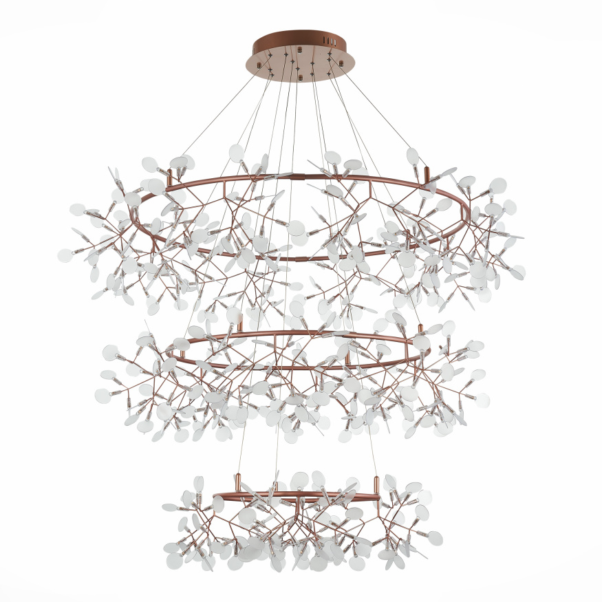 SL379.203.486 Люстра подвесная ST-Luce Медный/Белый LED 486*0,5W 3500K  (из 3-х коробок) RAFINA ST LUCE