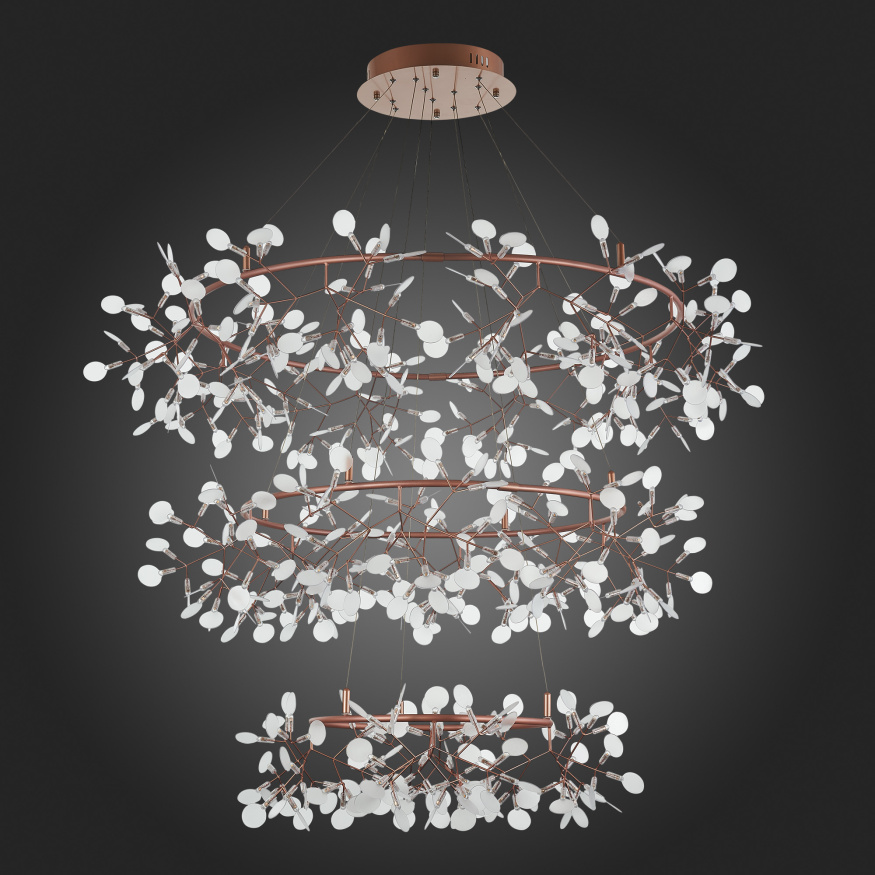 SL379.203.486 Люстра подвесная ST-Luce Медный/Белый LED 486*0,5W 3500K  (из 3-х коробок) RAFINA ST LUCE