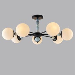 Люстра потолочная LUMION 6526/7C SUNDAY модерн чёрный 7x40W