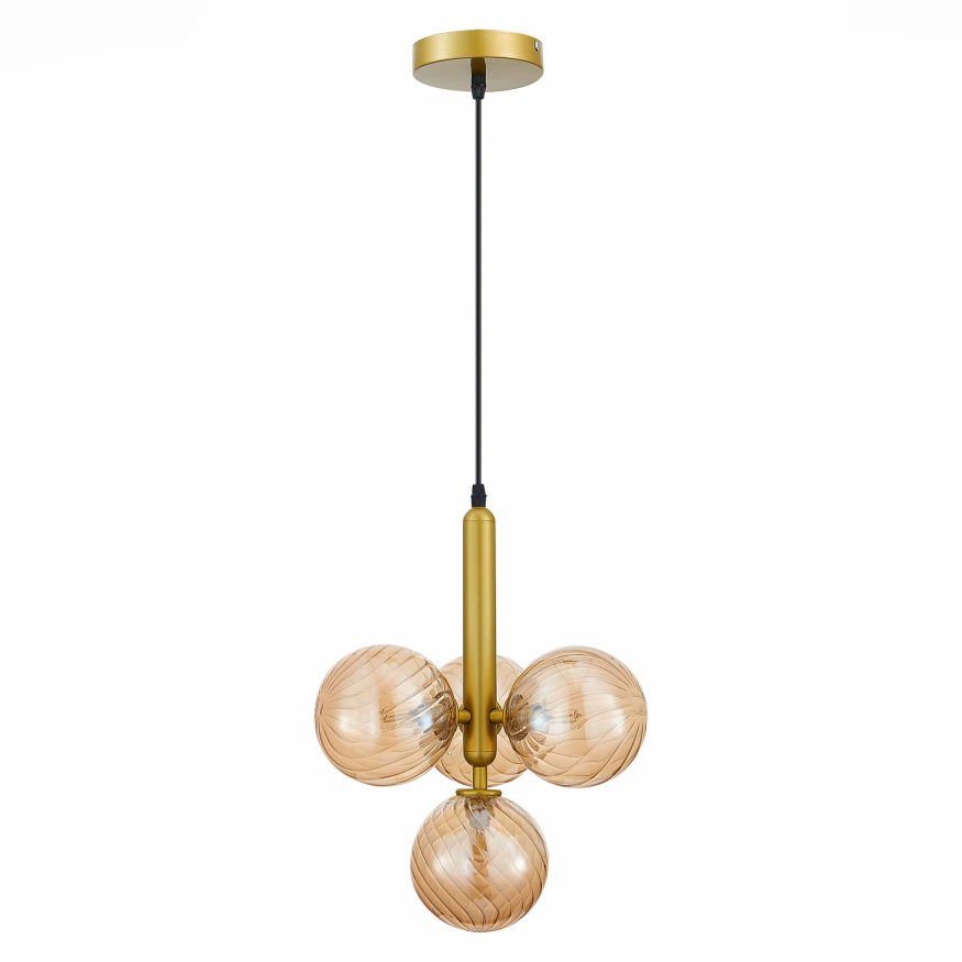 SLE220323-04 Светильник подвесной Золото/Янтарный G9 4*5W 4000K SALERNO EVOLUCE