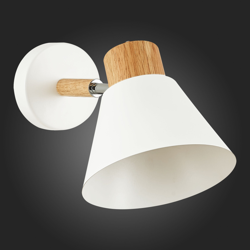 SLE103701-01 Светильник настенный Светлое дерево, Белый/Белый E27 1*60W BUVE EVOLUCE