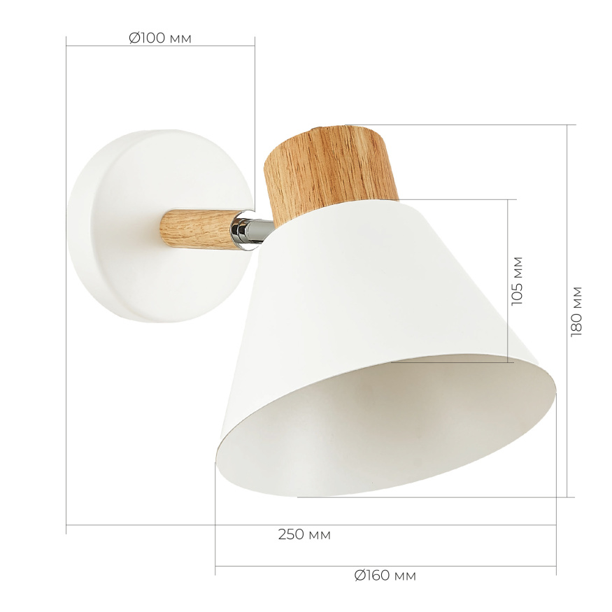 SLE103701-01 Светильник настенный Светлое дерево, Белый/Белый E27 1*60W BUVE EVOLUCE