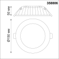 Светильник встраиваемый светодиодный Novotech  Gesso 358806