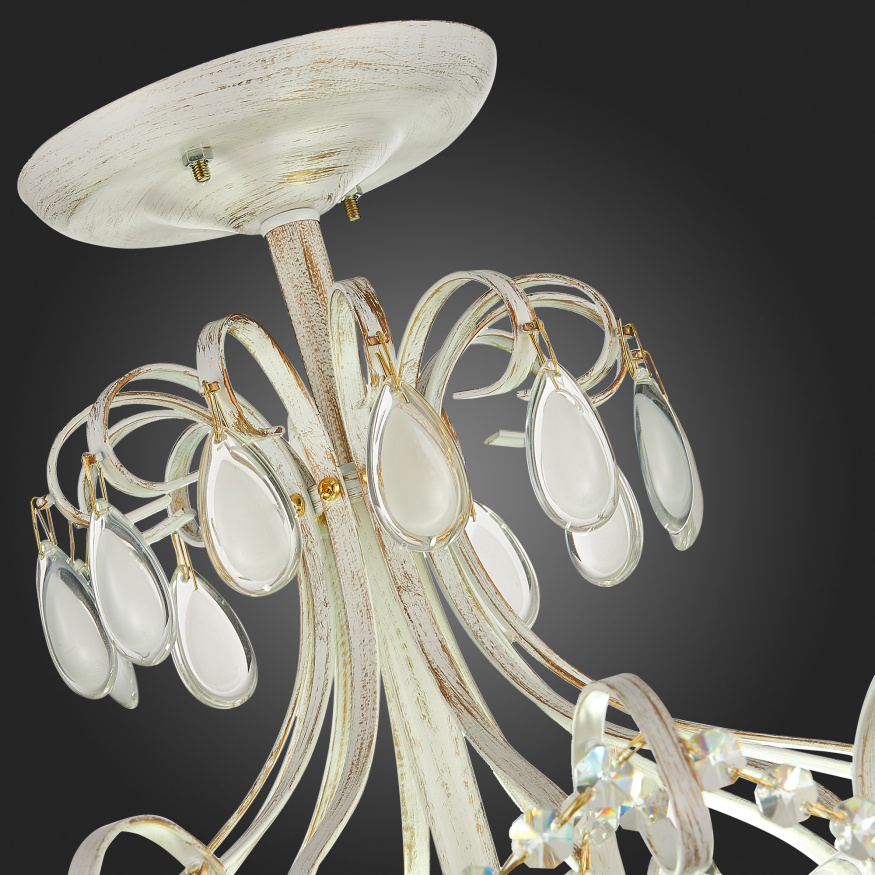 SLE160302-06 Светильник потолочный Золотистый/Белый матовый E14 6*60W MAGONZA EVOLUCE